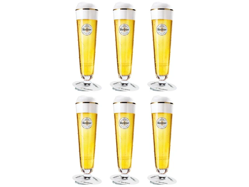 Set de verres à bière Warsteiner - Verres à bière sur pied - 30 cl - 6 pièces