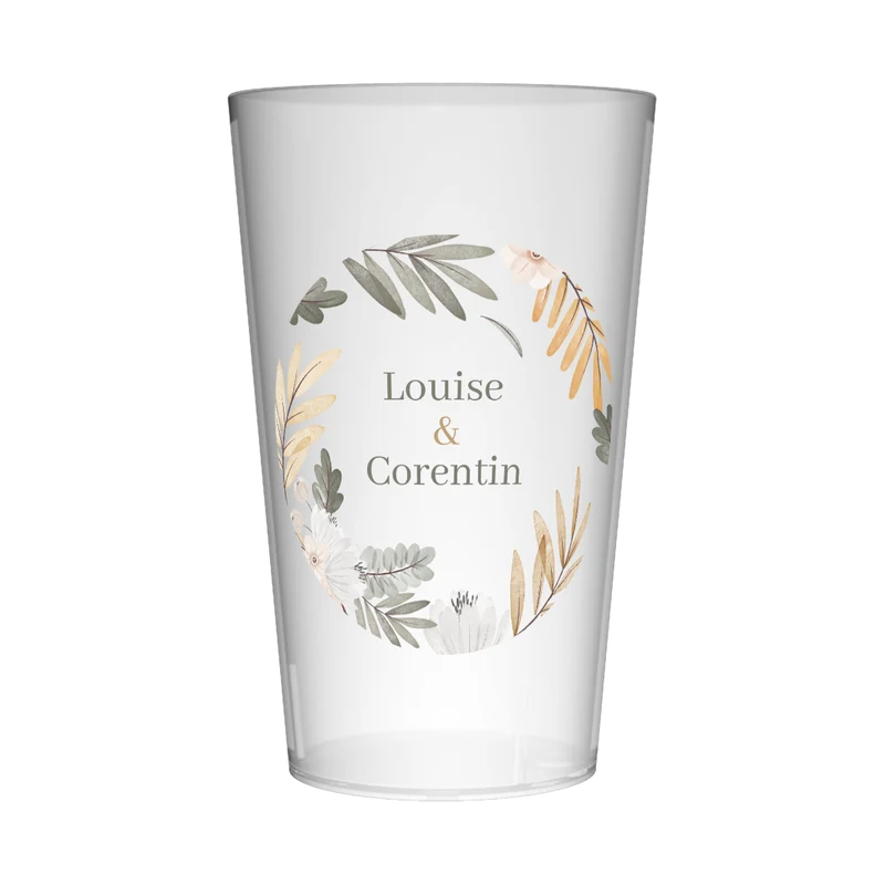Gobelet personnalisé Mariage Cercle Feuilles