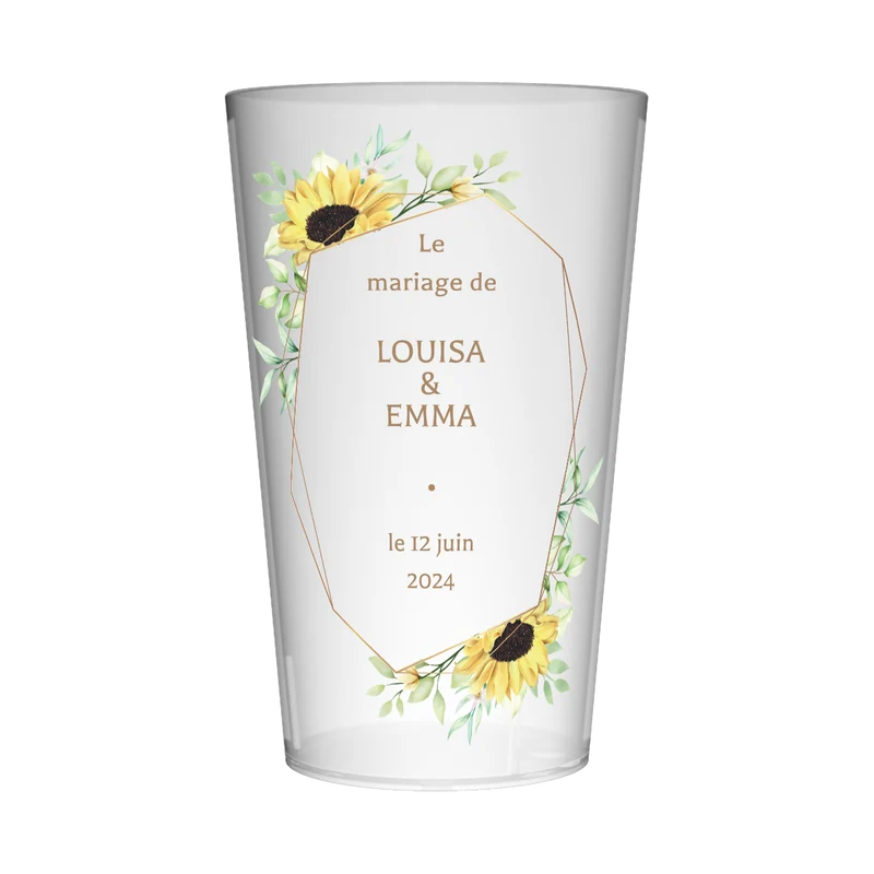 Gobelet personnalisé Mariage Sunflower