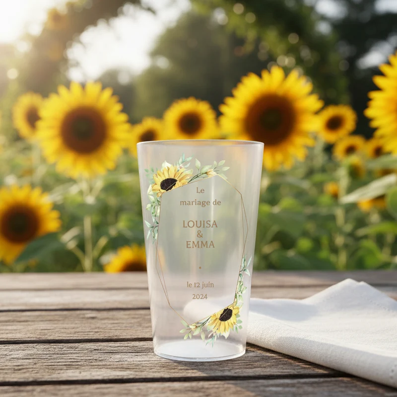 Gobelet personnalisé Mariage Sunflower