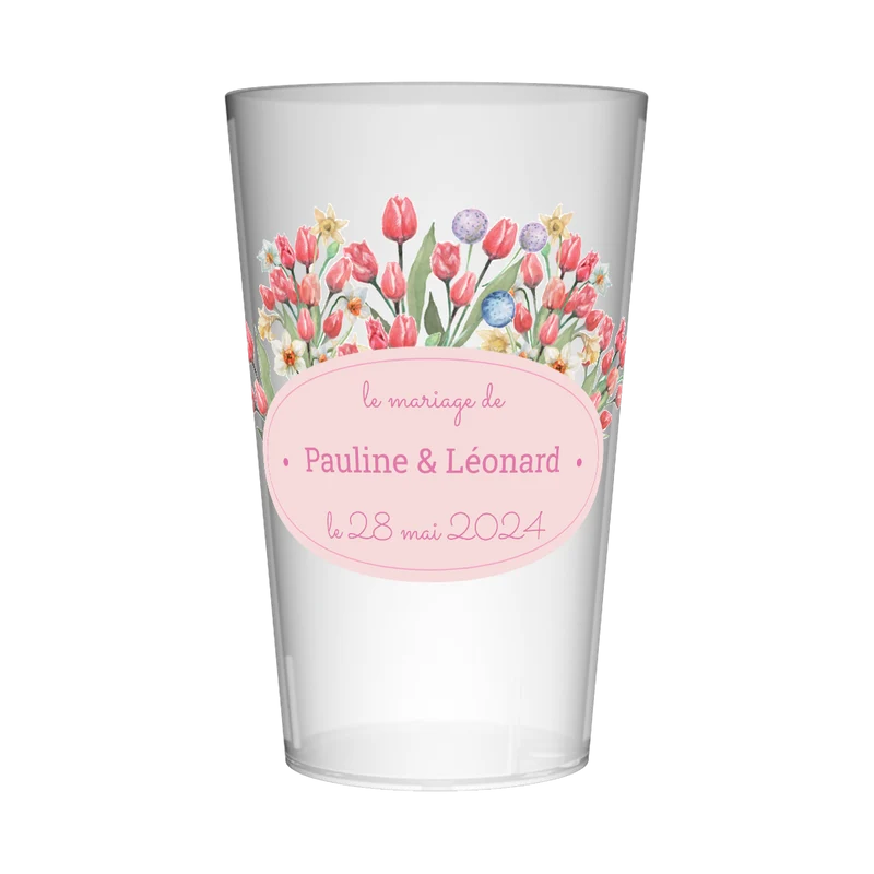 Gobelet personnalisé Mariage Bouquets