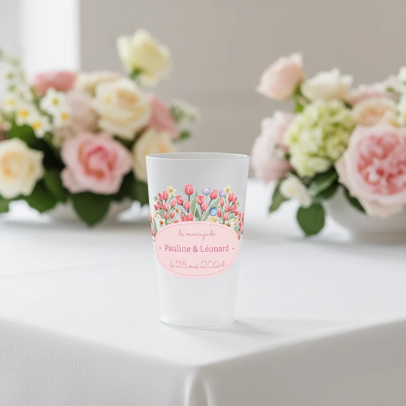 Gobelet personnalisé Mariage Bouquets