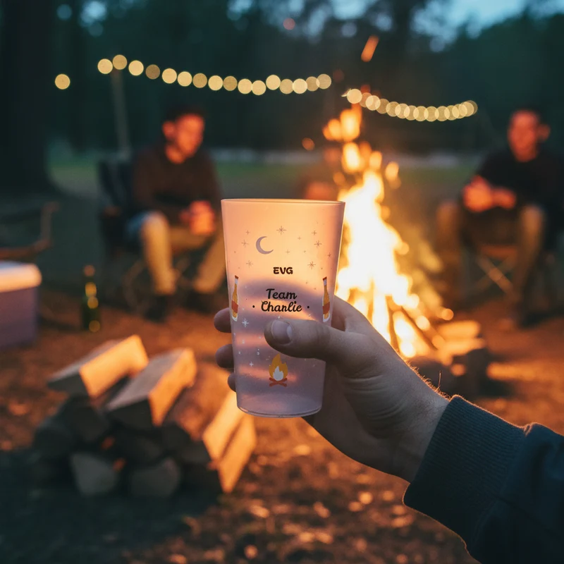 Gobelet personnalisé pour EVG Feu de Camp