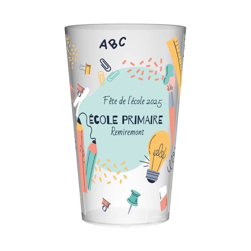 Gobelet personnalisé Fête des écoles Trousse