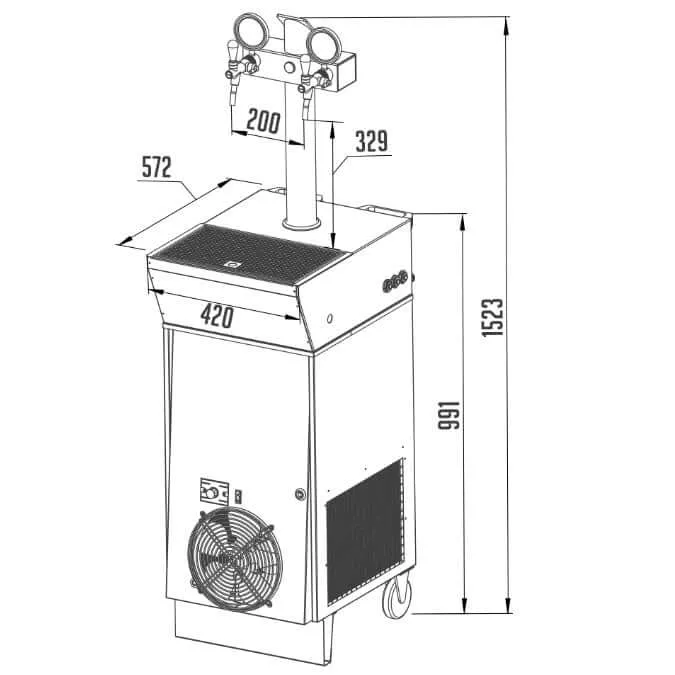 Lindr Zapfanlage CWP 300 Green Line mobil (2 leitig)