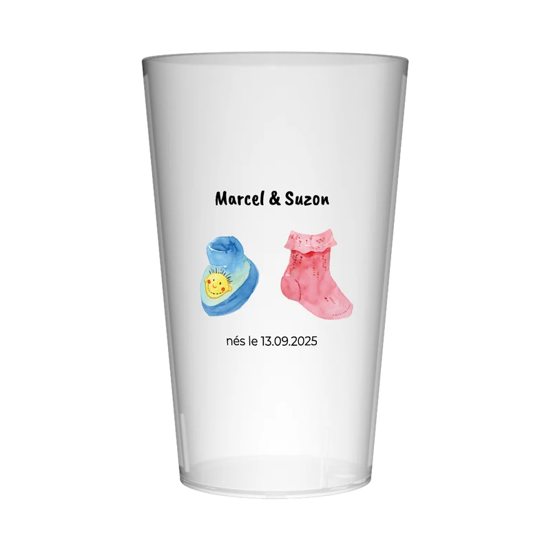 Gobelet personnalisé Naissance Chaussettes Mixtes
