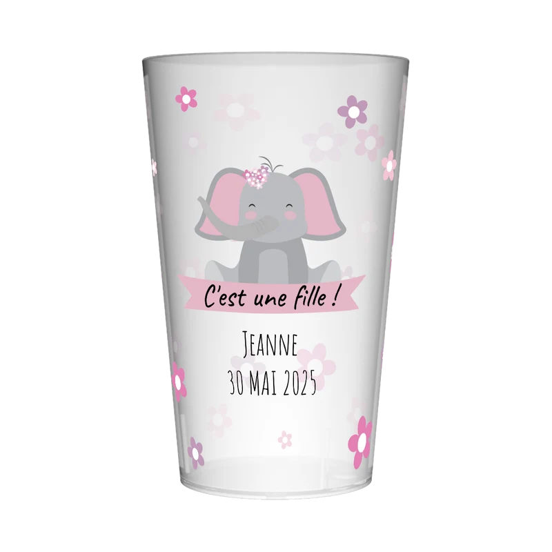 Gobelet personnalisé Naissance Elephant