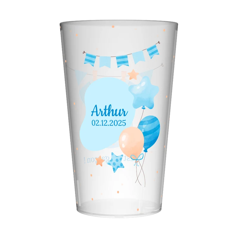 Gobelet personnalisé Naissance Ballons Garçon