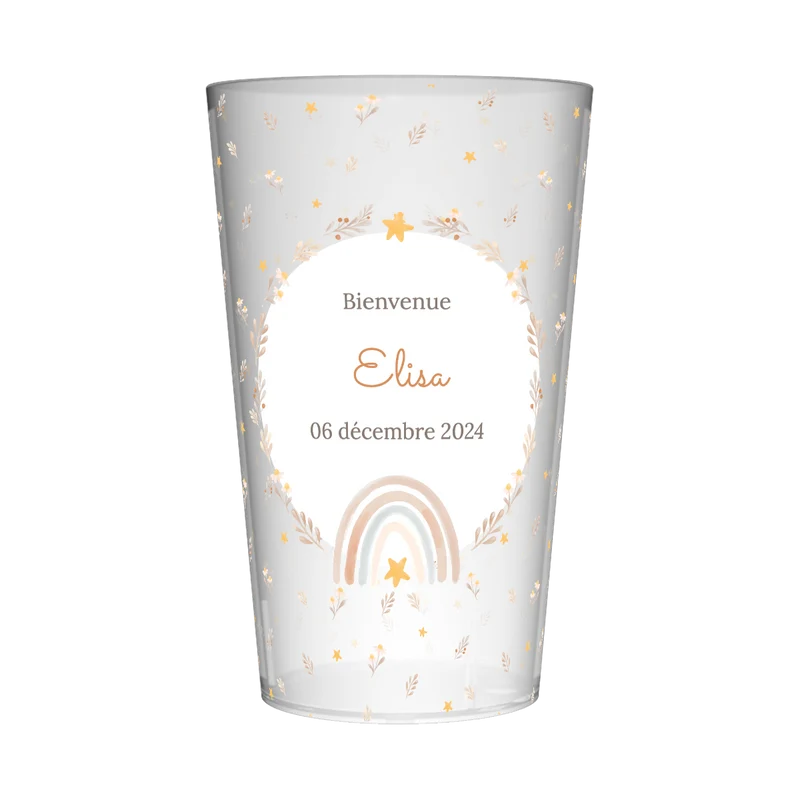 Gobelet personnalisé Naissance Fleurs & Étoiles
