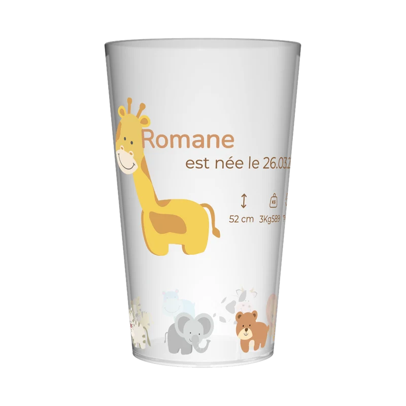 Gobelet personnalisé Naissance Animaux