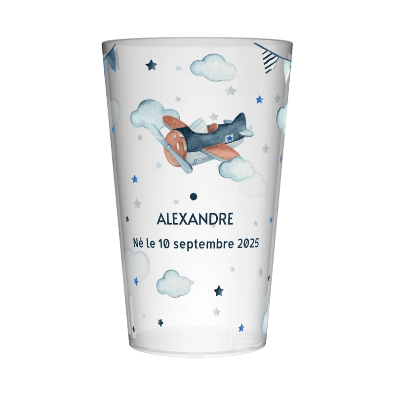Gobelet personnalisé Naissance Avion