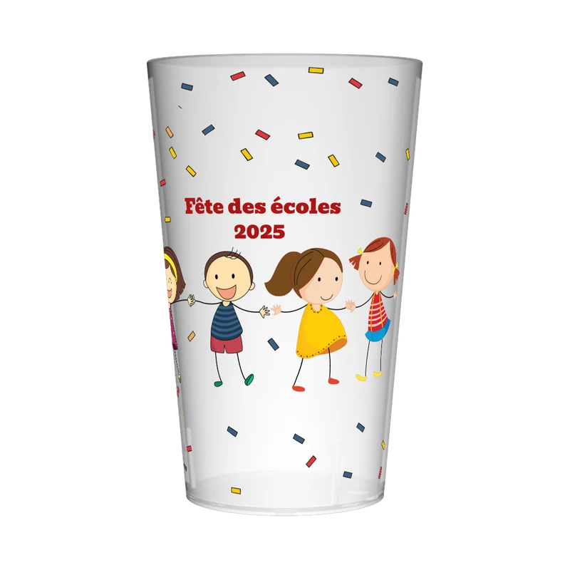 Gobelet personnalisé Fête des écoles Confettis