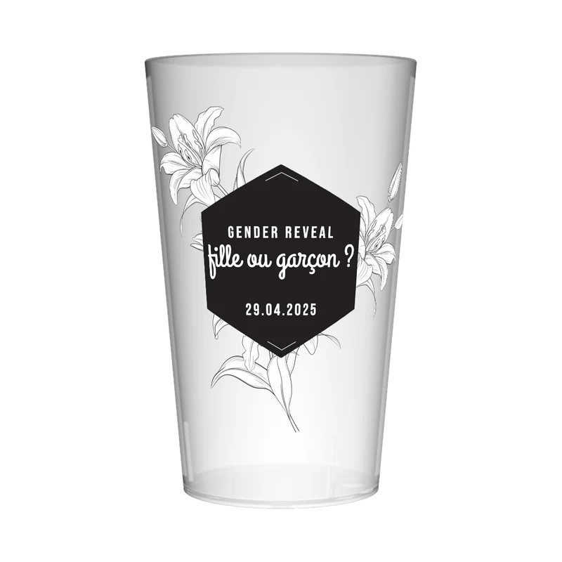 Gobelet personnalisé Gender Reveal Fleurs