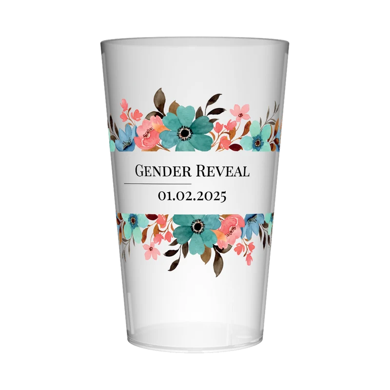 Gobelet personnalisé Gender Reveal Florale