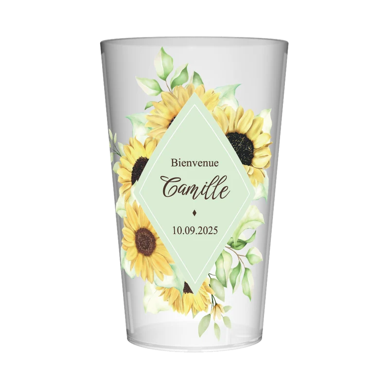 Gobelet personnalisé Naissance Tournesol