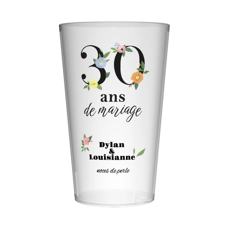 Gobelet personnalisé Noces Fleuri
