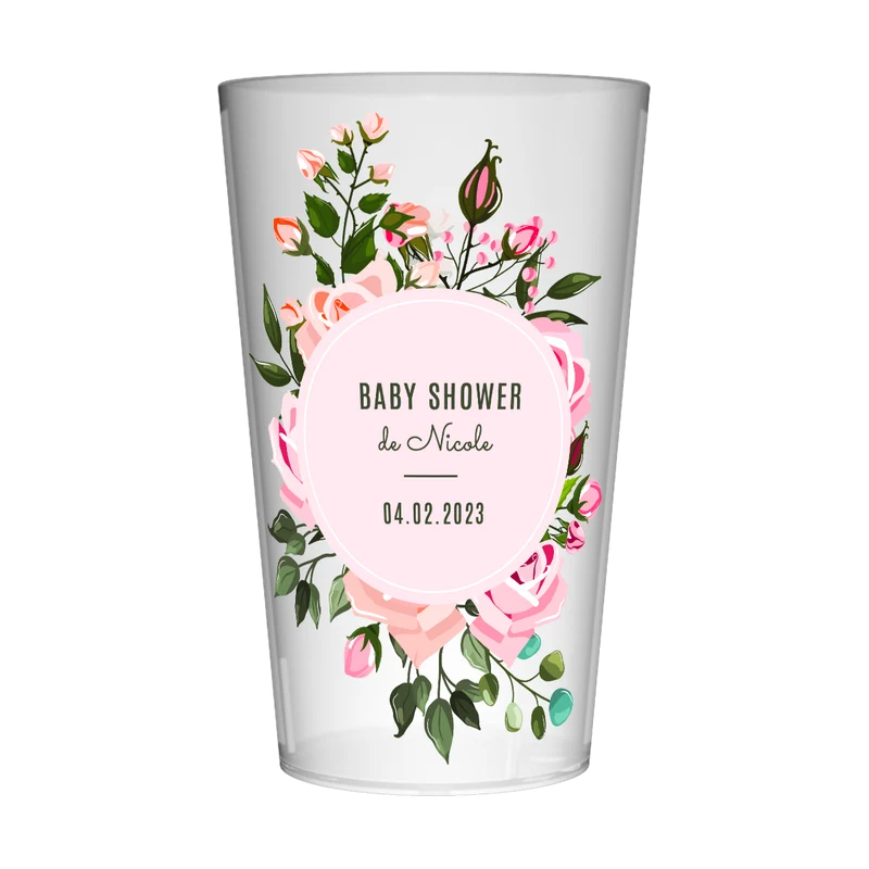 Gobelet personnalisé Baby Shower Bouquet Roses