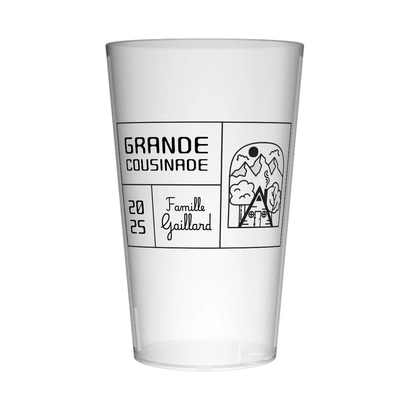 Gobelet personnalisé Cousinade Epuré