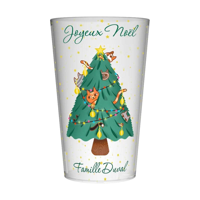 Gobelet personnalisé Noël Bouteille Sapin