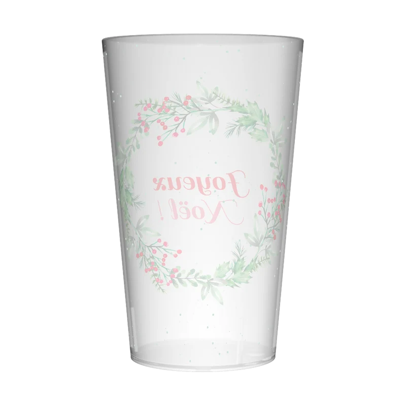 Gobelet personnalisé Noël Couronne Houx