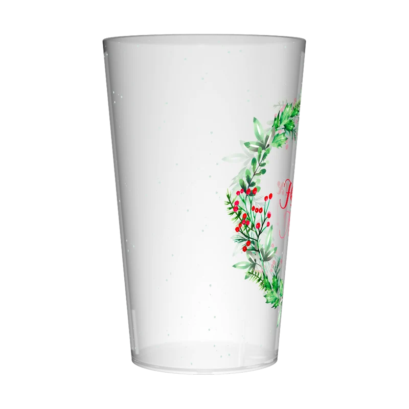 Gobelet personnalisé Noël Couronne Houx