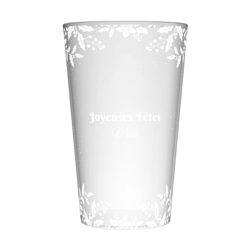 Gobelet personnalisé Noël Blanc