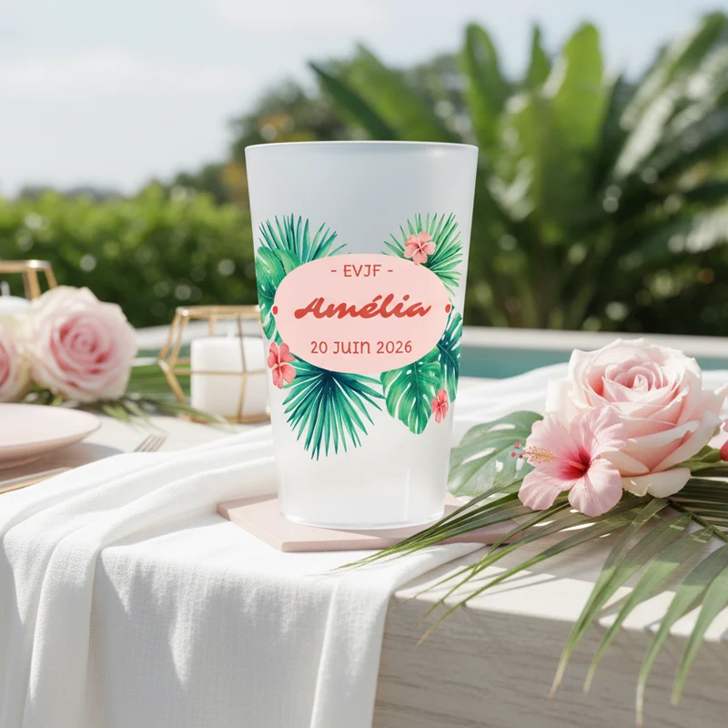 Gobelet personnalisé pour EVJF Plantes Tropicales