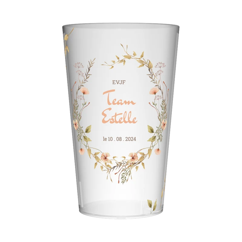 Gobelet personnalisé pour EVJF Couronne & Fleurs