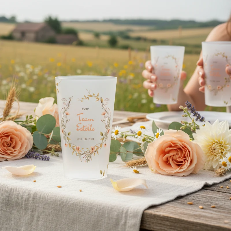 Gobelet personnalisé pour EVJF Couronne & Fleurs