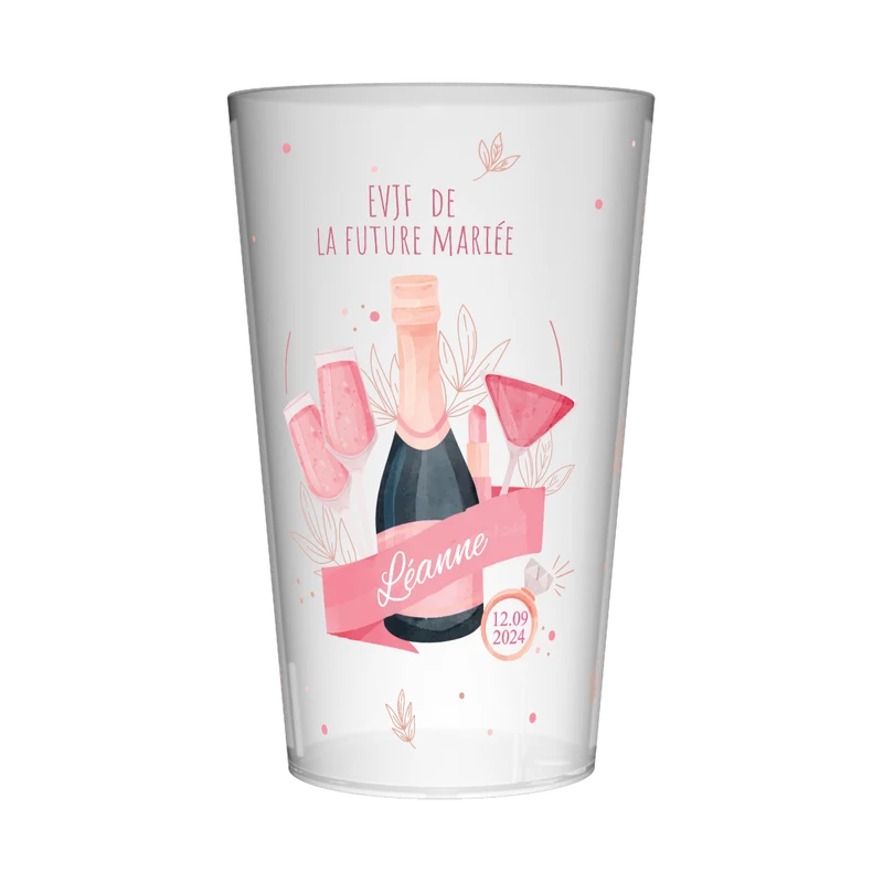 Gobelet personnalisé pour EVJF Champagne Rose