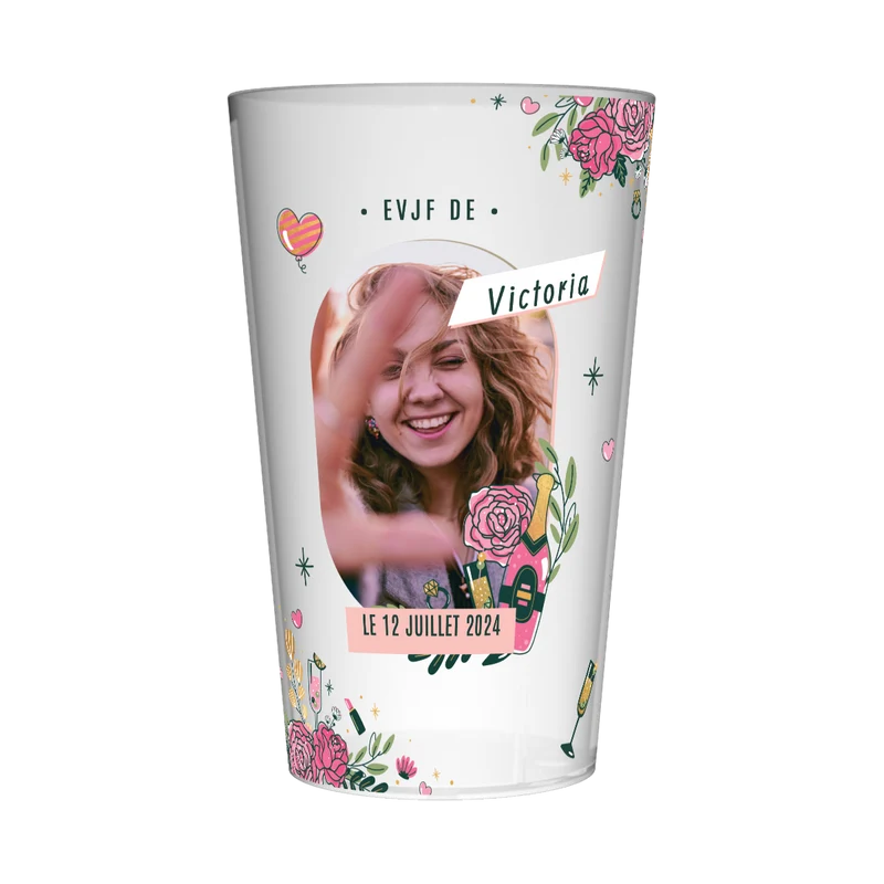 Gobelet personnalisé pour EVJF Photo & Champagne