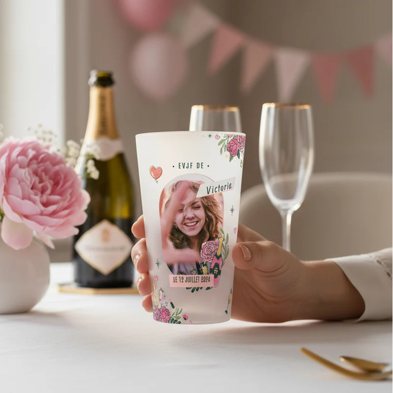 Gobelet personnalisé pour EVJF Photo & Champagne