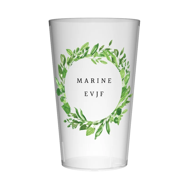 Gobelet personnalisé pour EVJF Couronne de feuilles