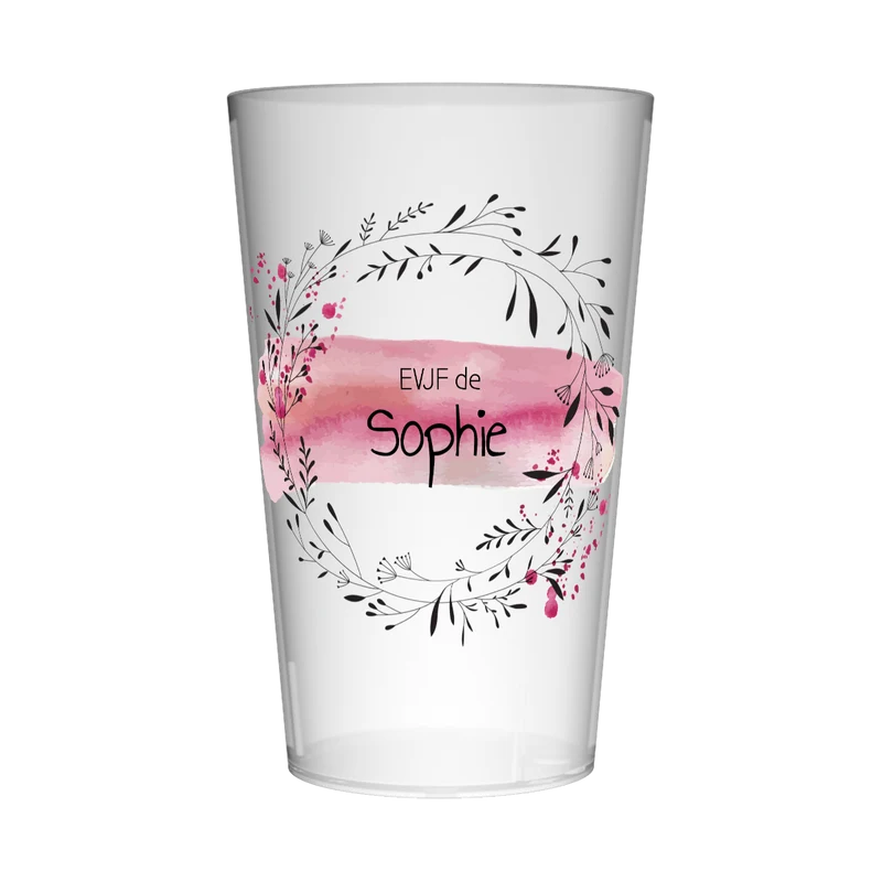 Gobelet personnalisé pour EVJF Couronne & Fleurs Noires