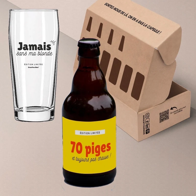 Coffret bière toujours pas chauve avec ou sans verre