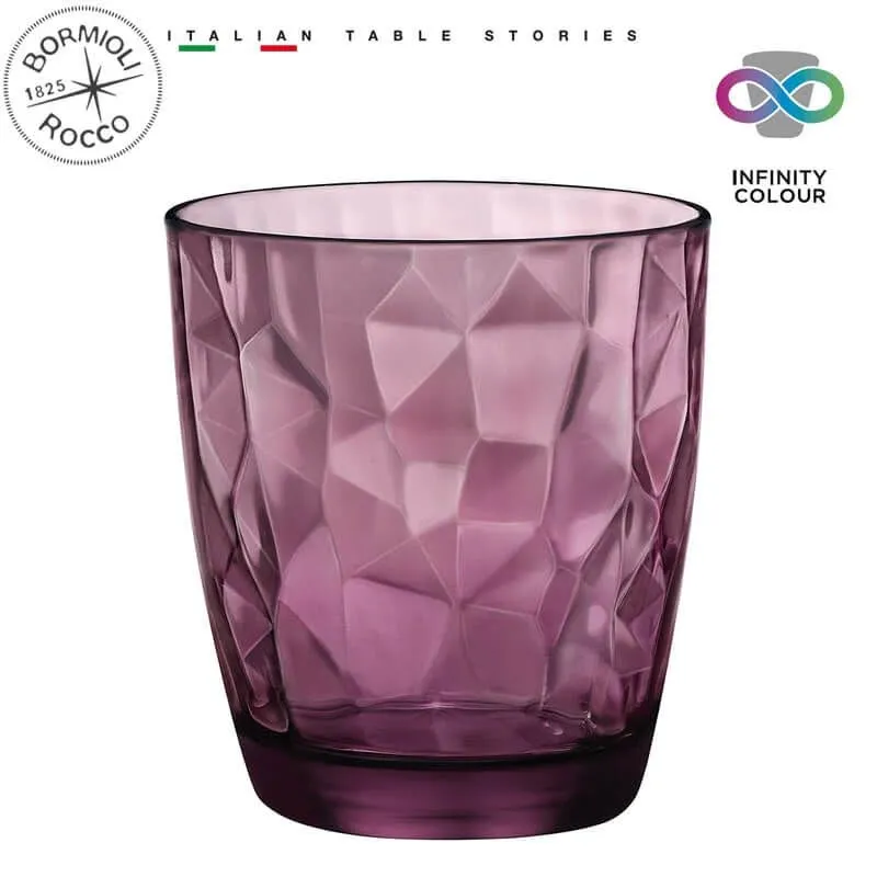 Ensemble de verres a eau Bormioli Rocco - Violet - Diamond - 300 ml - 6 pièces