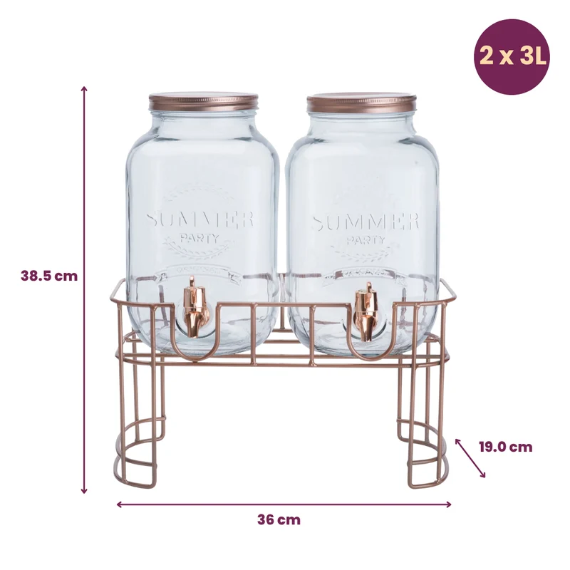 Ensemble de distributeurs Cosy&Trendy - a robinet - Cuivre - 3 L - 2 pièces