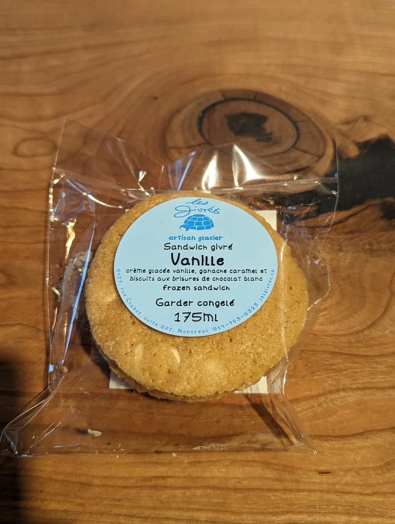Sandwich givré à la vanille