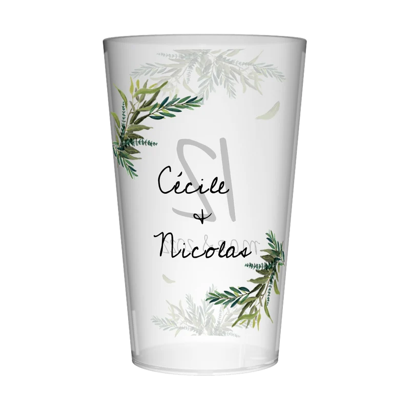 Gobelet personnalisé Mariage Feuilles