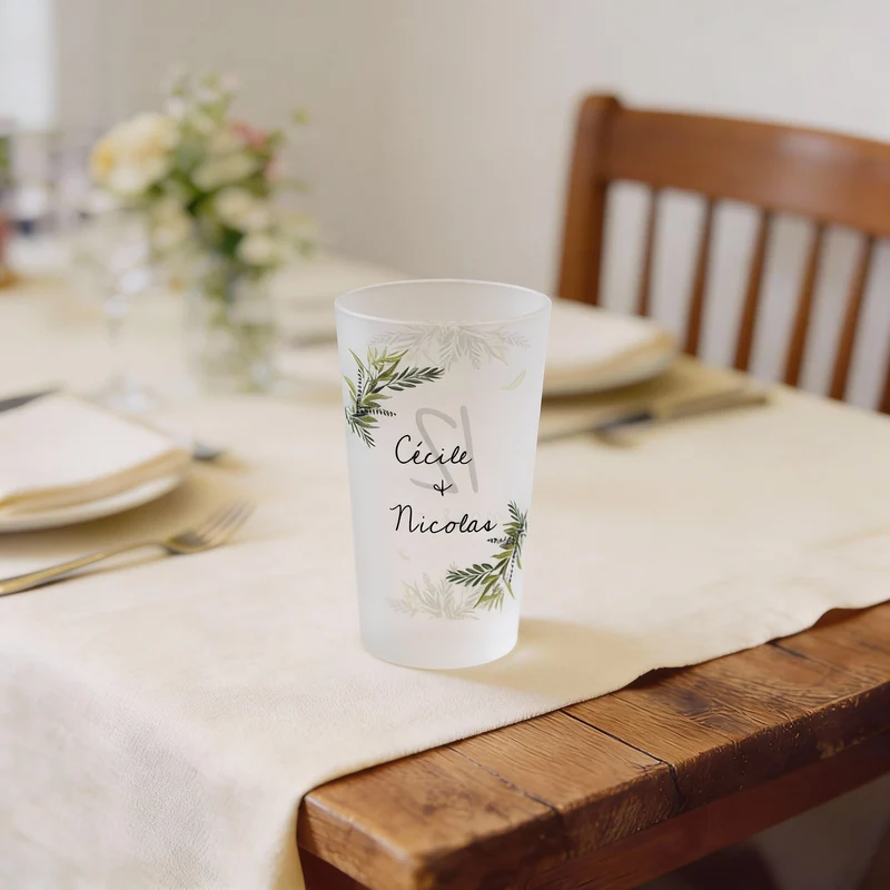 Gobelet personnalisé Mariage Feuilles