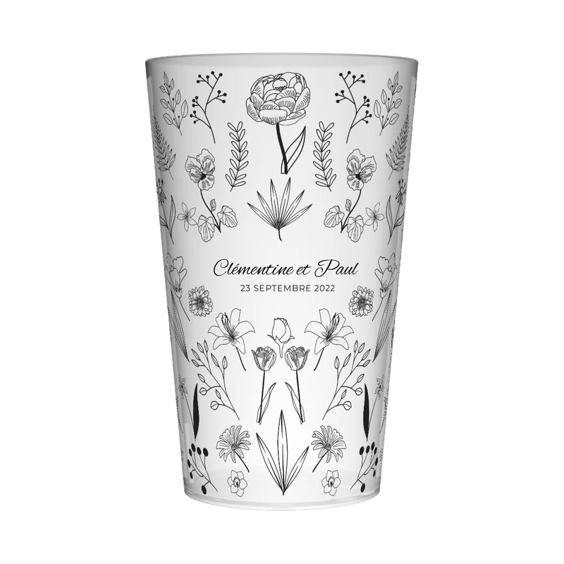 Gobelet personnalisé Mariage Dessin Fleur