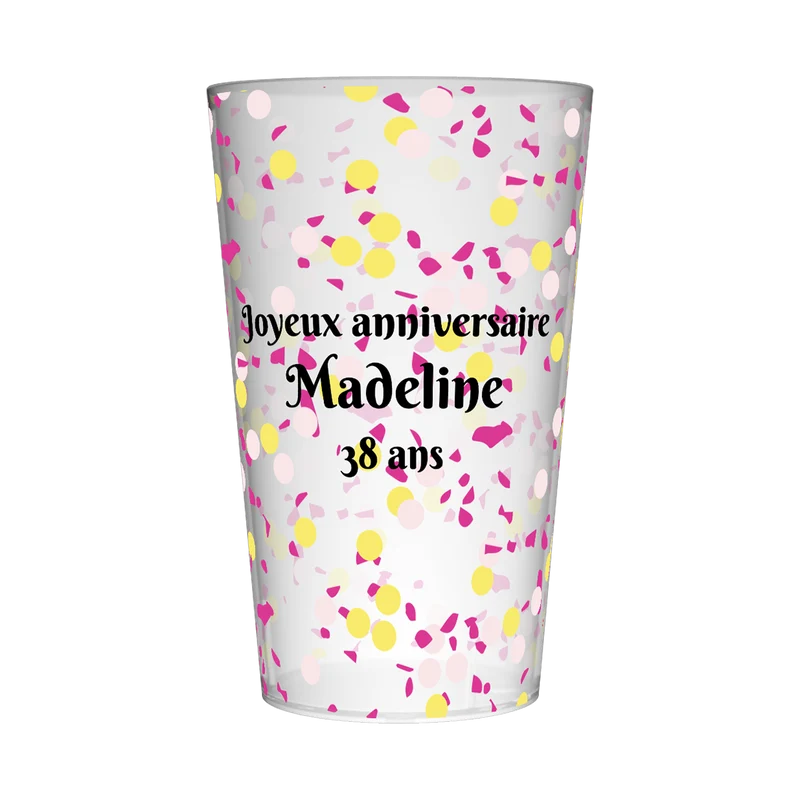 Gobelet personnalisé Anniversaire Confettis