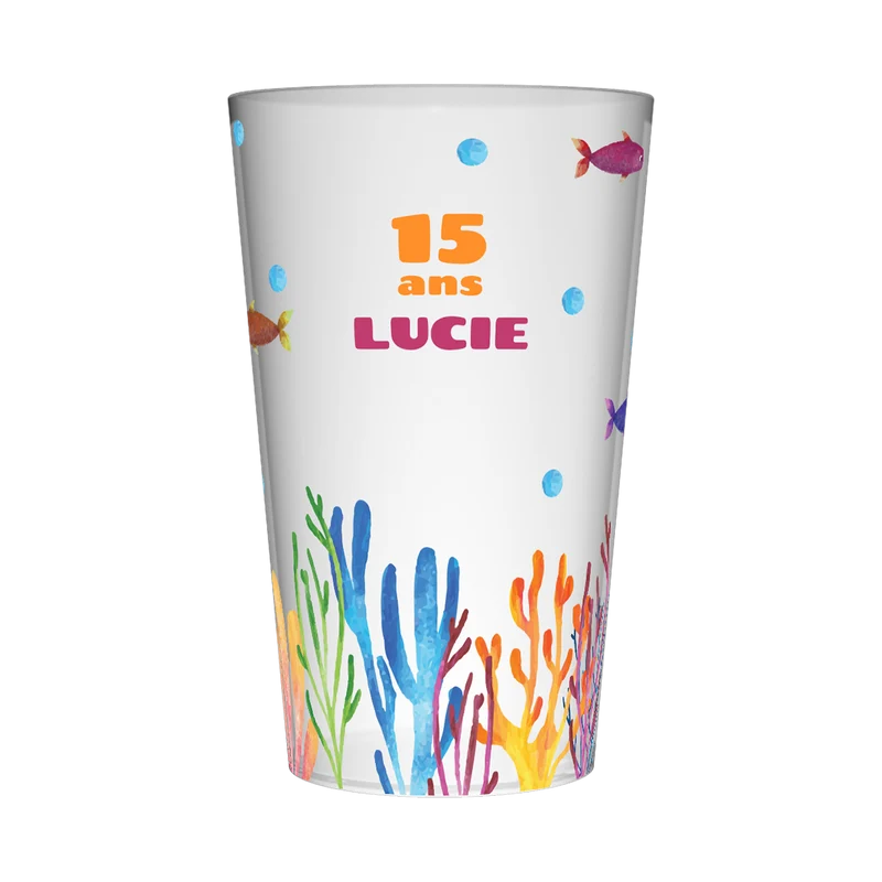 Gobelet personnalisé Anniversaire Aquarium