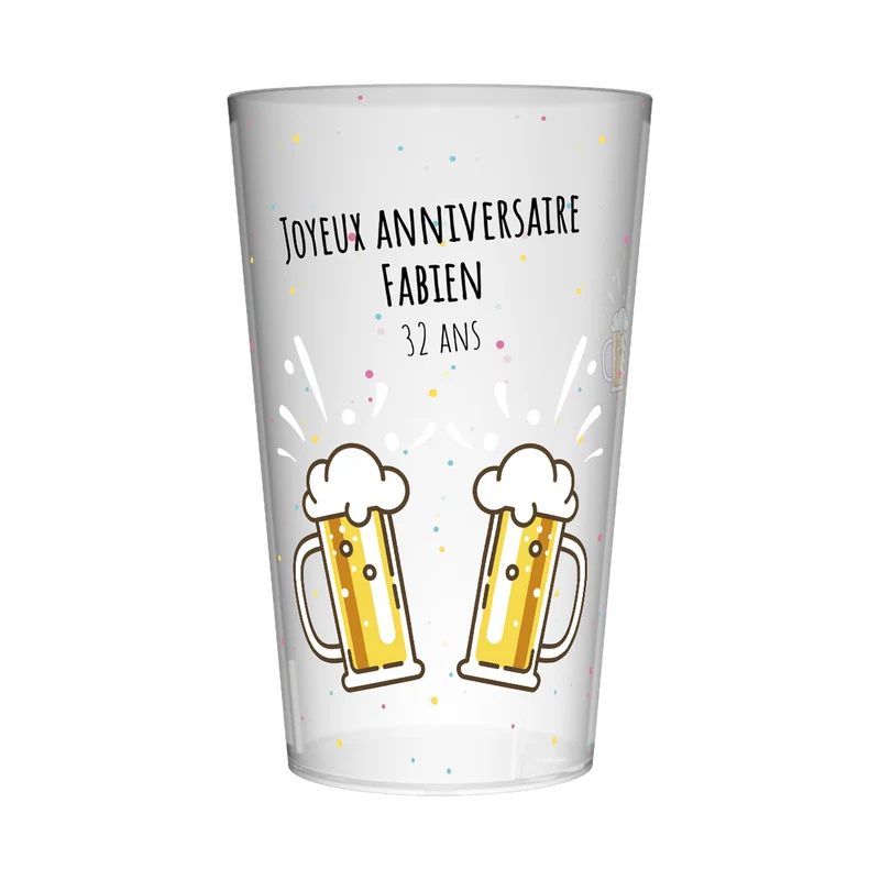 Gobelet personnalisé Anniversaire Bières