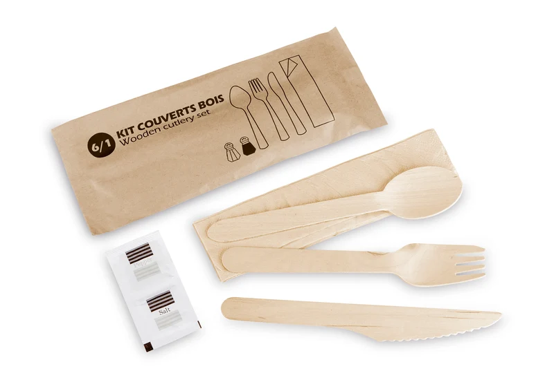 Kit Couvert en Bois 6 en 1 16cm