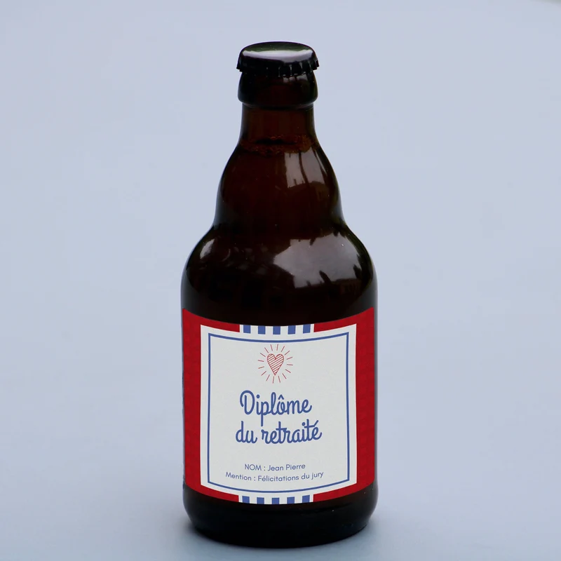 Bière remise de diplôme de retraité