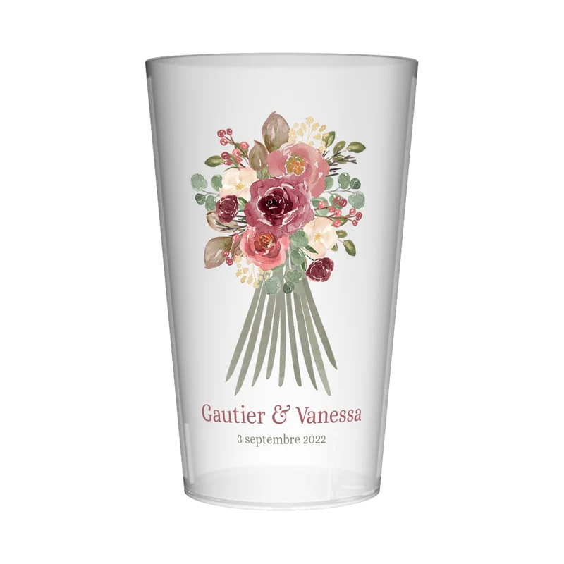 Gobelet personnalisé Mariage Bouquet de fleurs