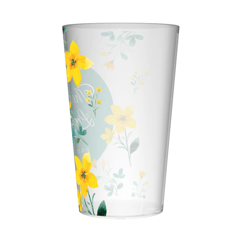 Gobelet personnalisé Mariage Fleur Jaune