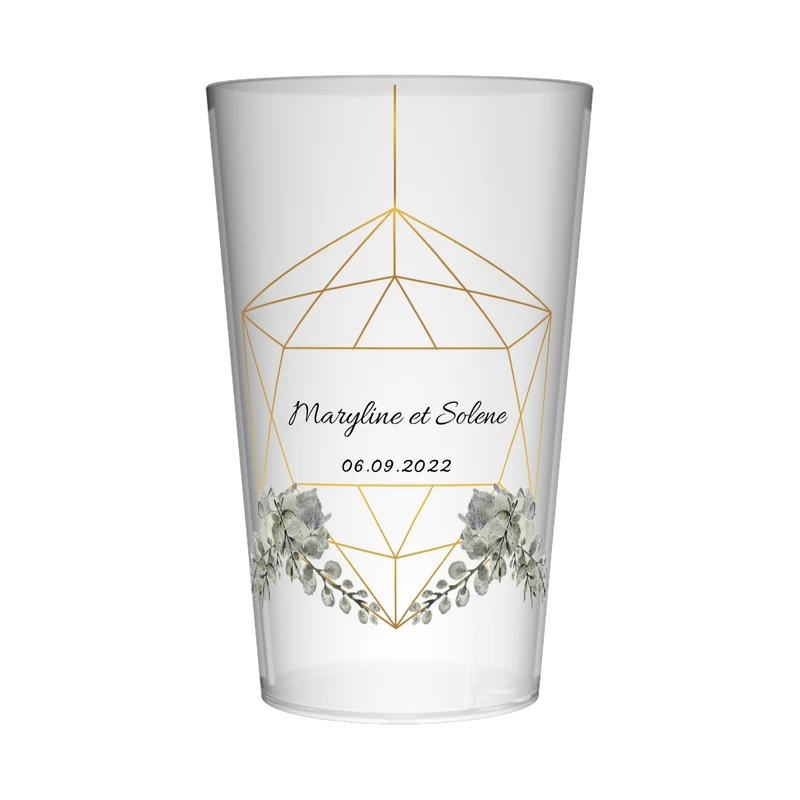 Gobelet personnalisé Mariage Boule Dorée