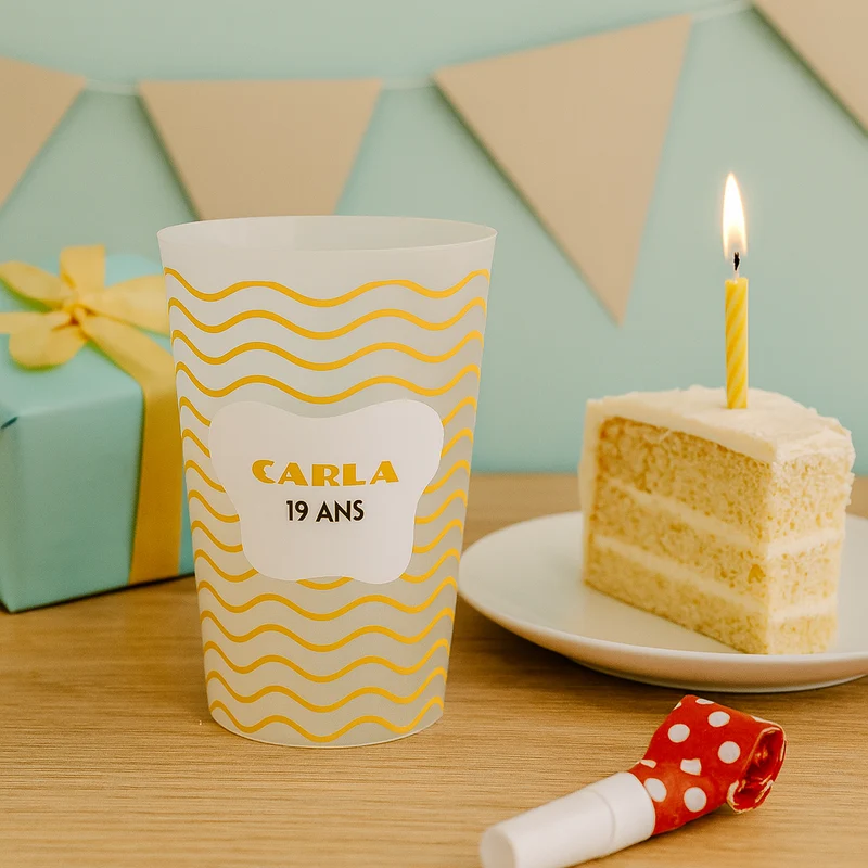Gobelet personnalisé Anniversaire Vagues